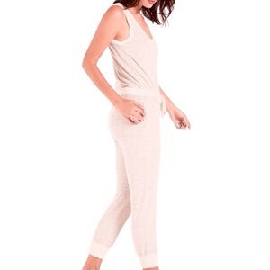 CLOTH & STONE Bella Dahl Blush Striped Terry Sleeveless Jumpsuit